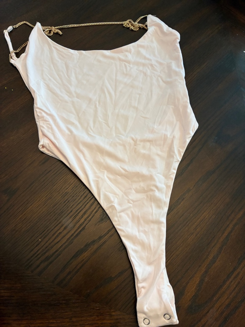Meshki Light Pink Bodysuit with Silver Snap Closures